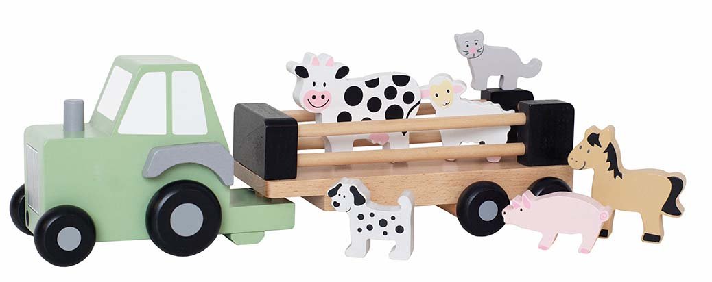 Traktor med dyr - Jabadabado Kids Place - Din Børneshop